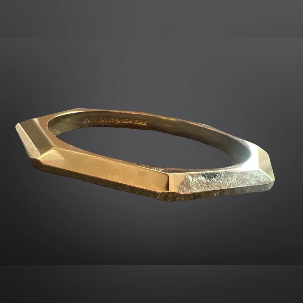 4/$25 | Gold-tone Geometric Bangle Bracelet - Picture 3 of 4